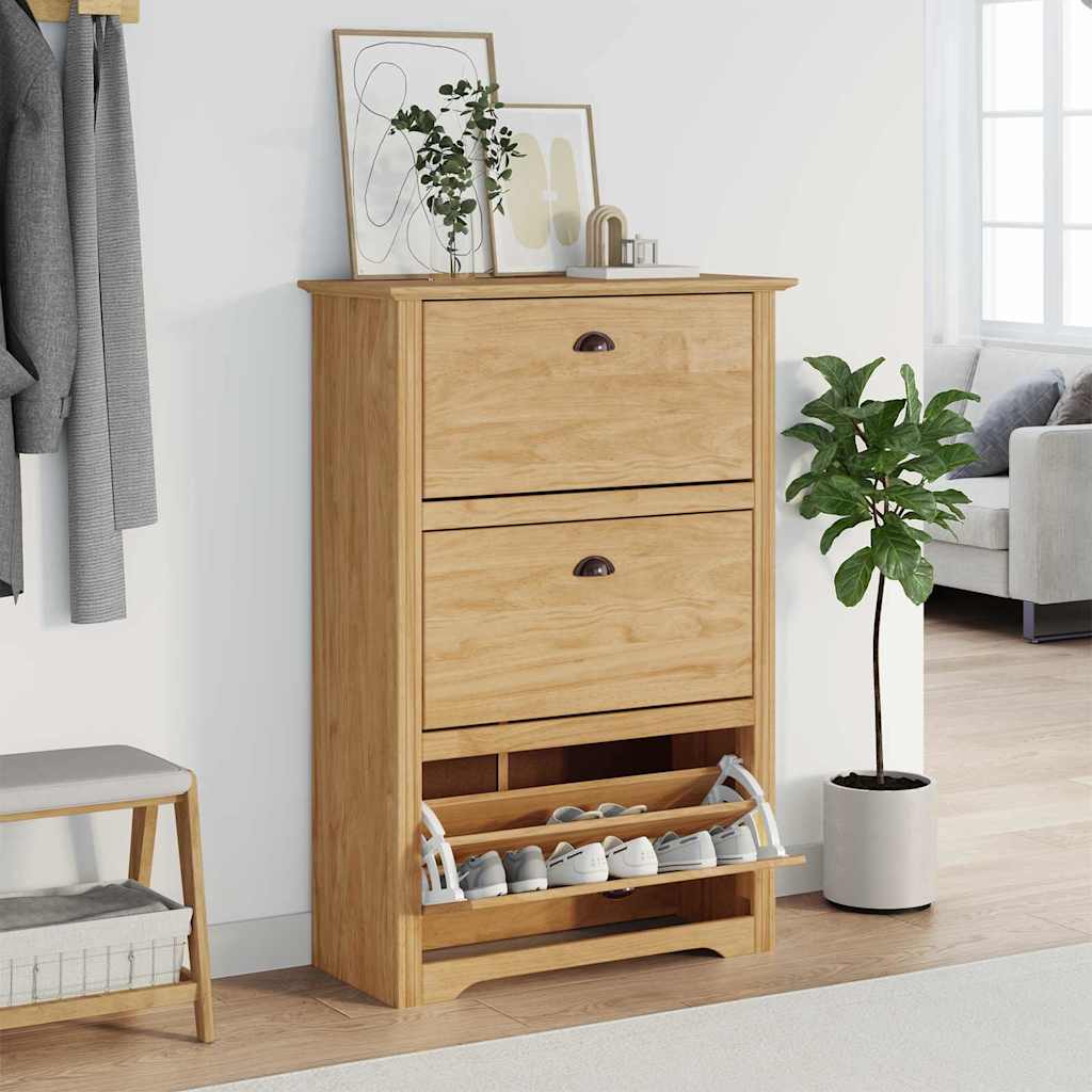 Rack à chaussures avec tiroir BODO Marron miel 80 x 35 x 118 cm - XIOS