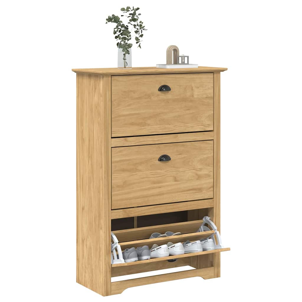 Rack à chaussures avec tiroir BODO Marron miel 80 x 35 x 118 cm - XIOS