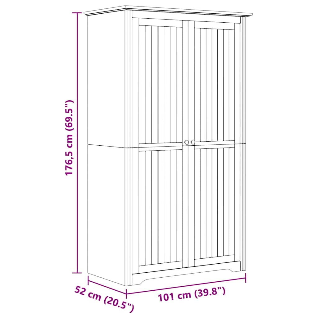 Armoire BODO Marron miel 99 x 53,5 x 173 cm