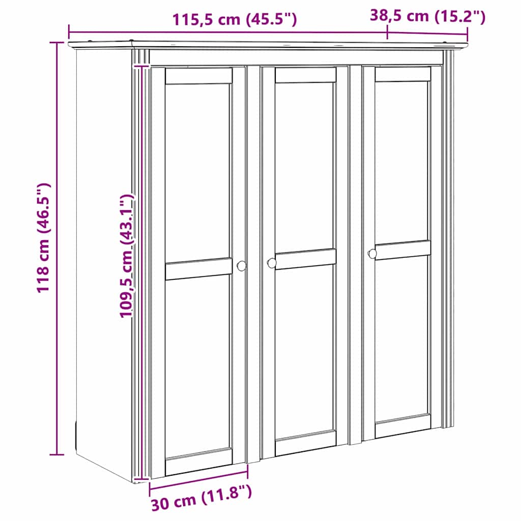 Meuble avec Portes en Verre BODO Marron miel - XIOS