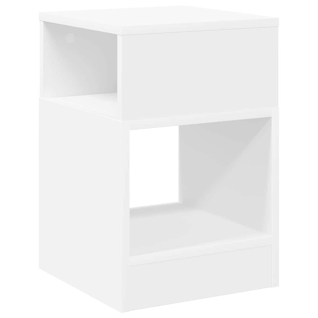 Table d'appoint Blanc 30,5 x 30 x 45 cm Bois d'ingénierie
