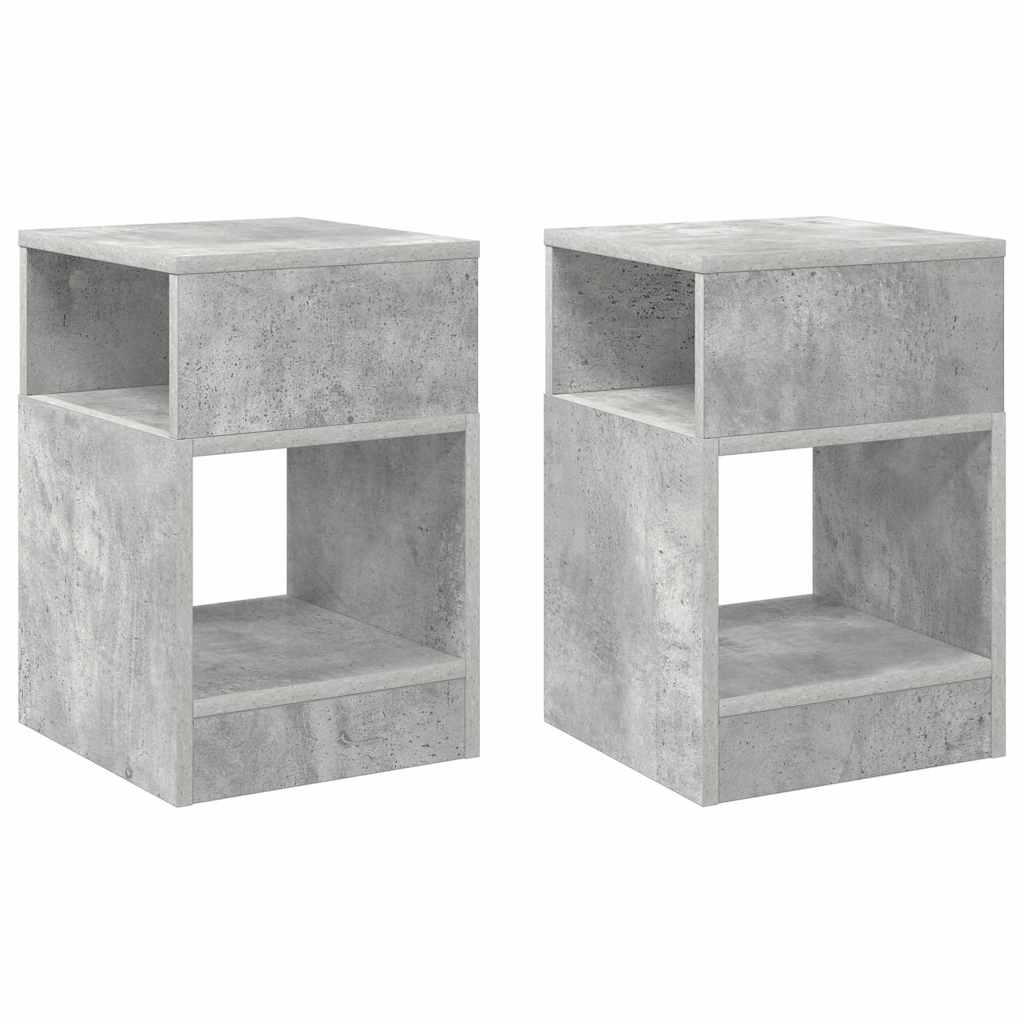 Table d'appoint 2 pc Gris béton 30,5 x 30 x 45 cm - XIOS