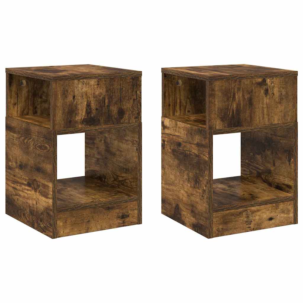 Table d'appoint 2 pc Chêne fumé 30,5 x 30 x 45 cm - XIOS