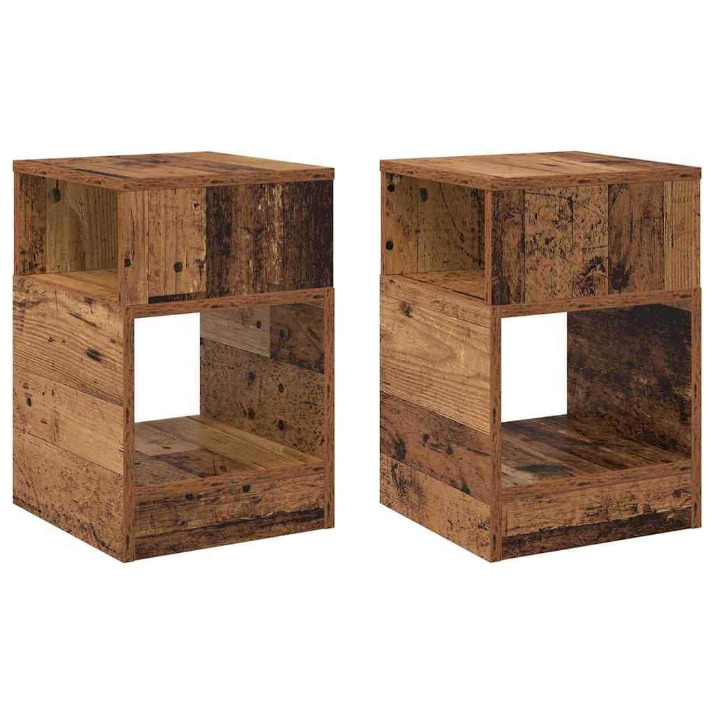 Table d'appoint 2 pc Bois ancien 30,5 x 30 x 45 cm - XIOS