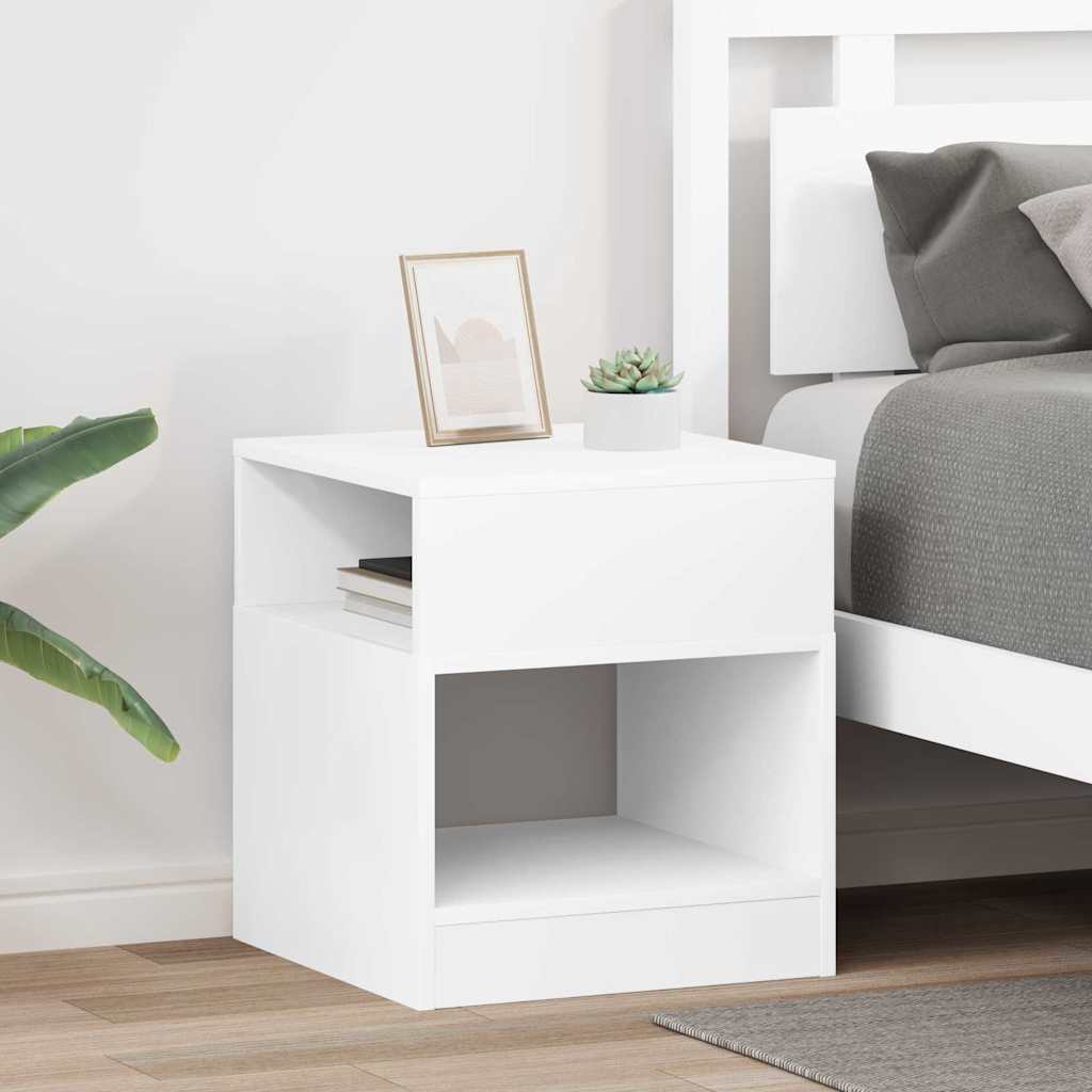 Table d'appoint 2 pcs Blanc 40,5 x 40 x 45 cm Bois d'ingénierie - XIOS
