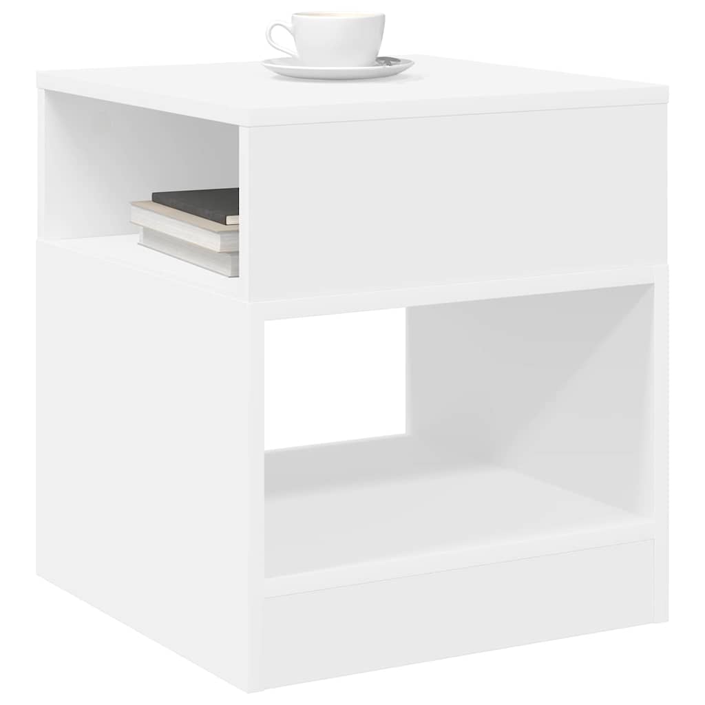 Table d'appoint 2 pcs Blanc 40,5 x 40 x 45 cm Bois d'ingénierie - XIOS