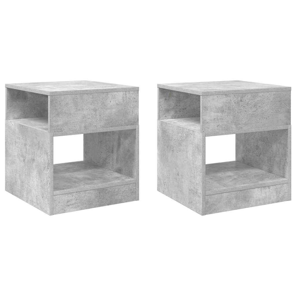 Table d'appoint 2 pcs Gris béton 40,5 x 40 x 45 cm - XIOS