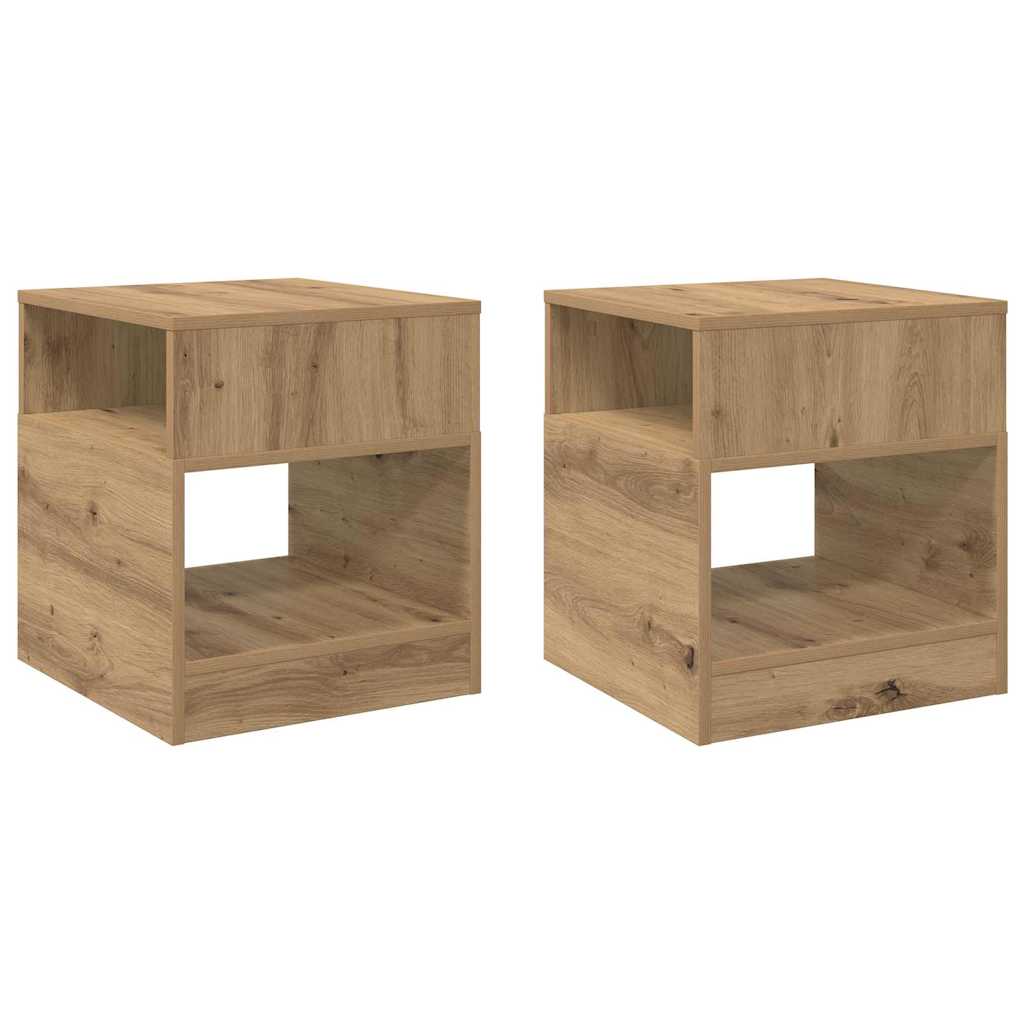 Table d'appoint 2 pcs Chêne artisanal 40,5 x 40 x 45 cm