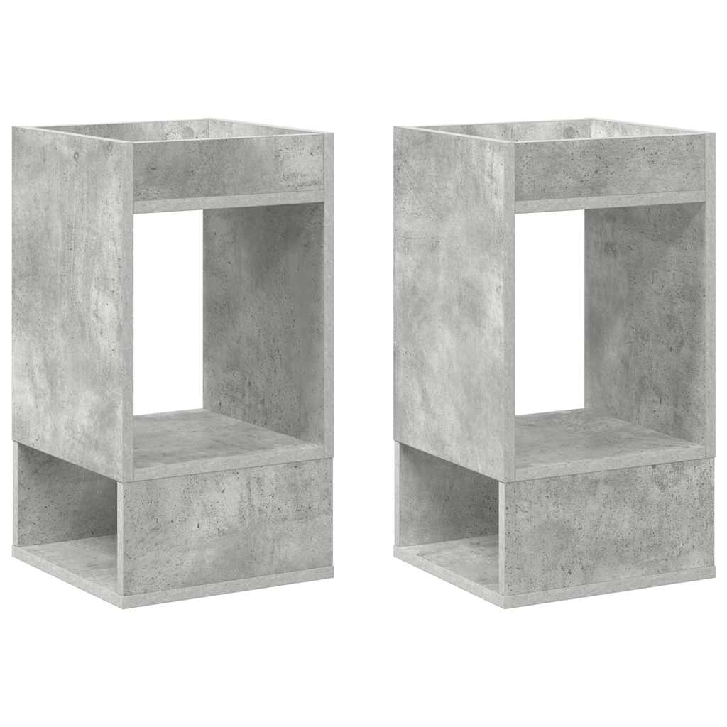 Table d'appoint 2 pcs Gris béton 30 x 30 x 56 cm - XIOS