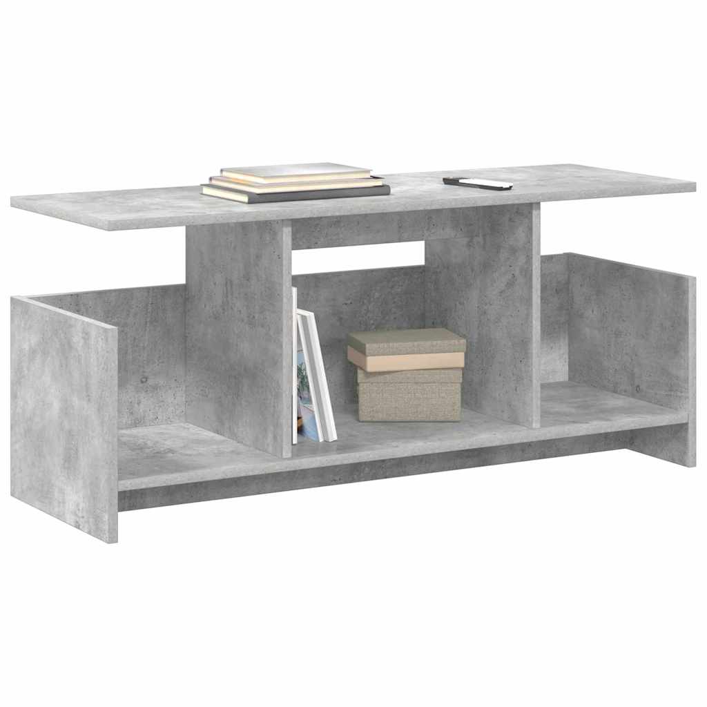 Meuble TV Gris béton 102 x 35 x 45 cm Bois d'ingénierie - XIOS