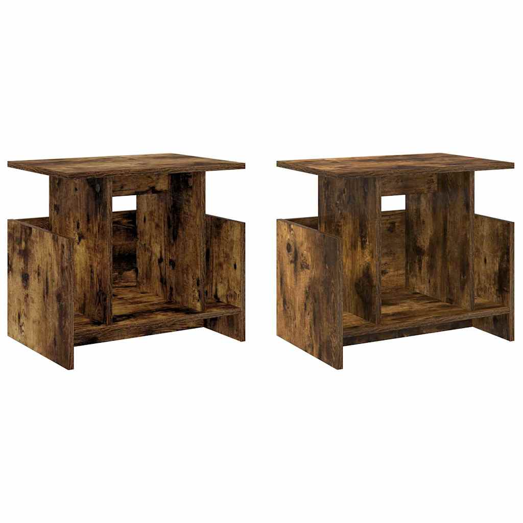 Meuble TV 2 pcs Chêne fumé 50 x 35 x 45 cm Bois d'ingénierie - XIOS