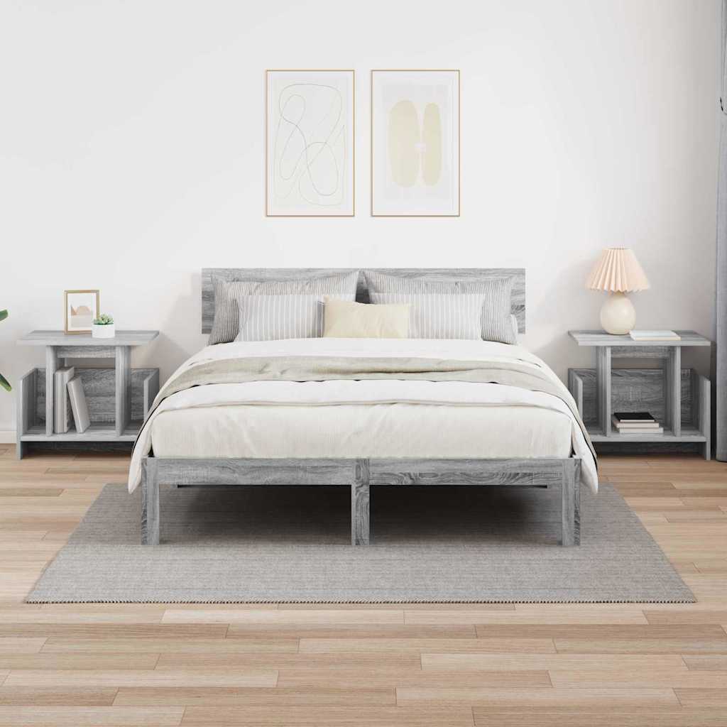 Meuble TV 2 pcs Gris Sonoma 50 x 35 x 45 cm Bois d'ingénierie - XIOS