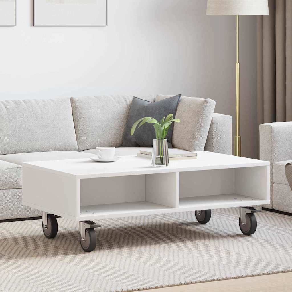 Table d'appoint avec roues Blanc 90 x 50 x 30 cm - XIOS