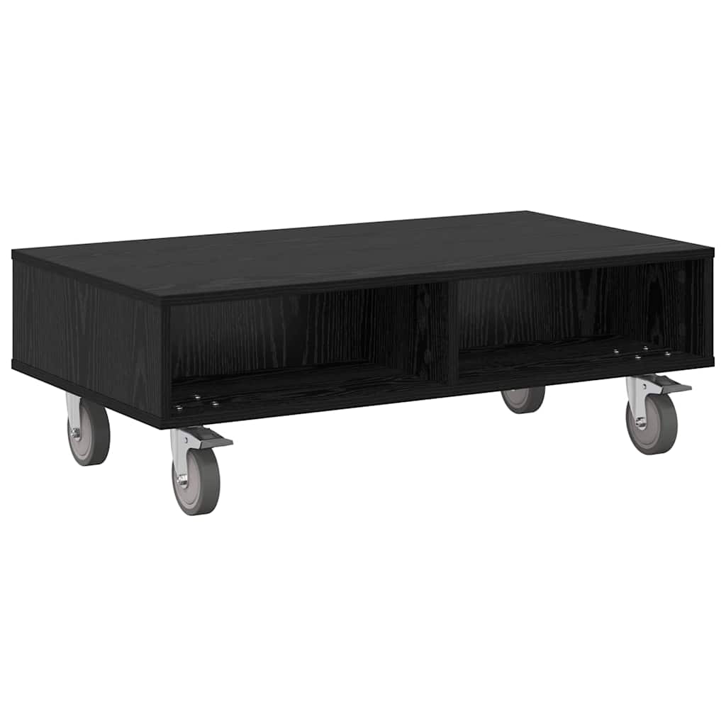 Table d'appoint avec roues Chêne noir 90 x 50 x 30 cm - XIOS