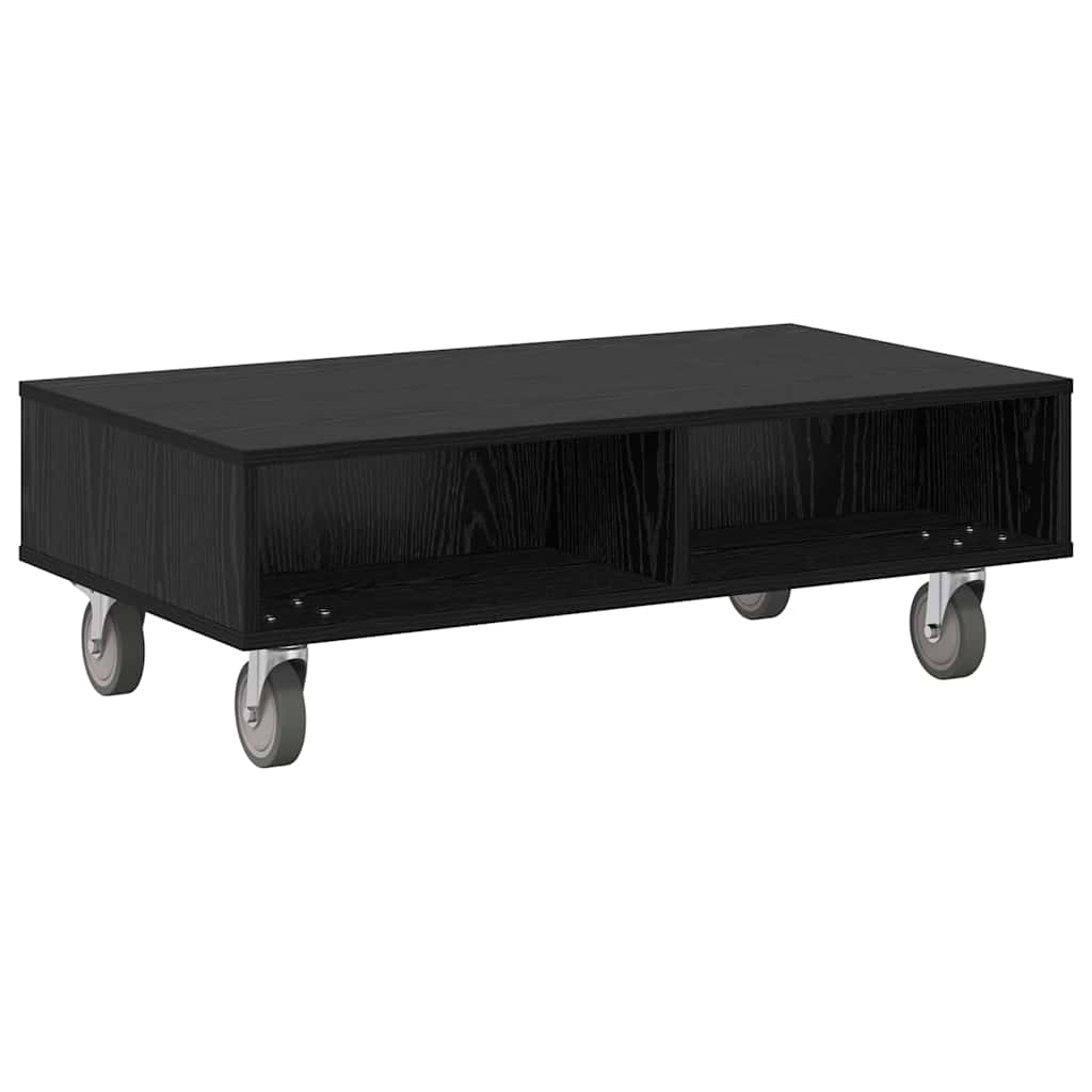 Table d'appoint avec roues Chêne noir 90 x 50 x 30 cm - XIOS