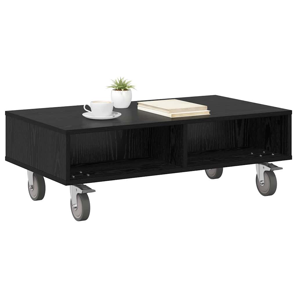 Table d'appoint avec roues Chêne noir 90 x 50 x 30 cm - XIOS