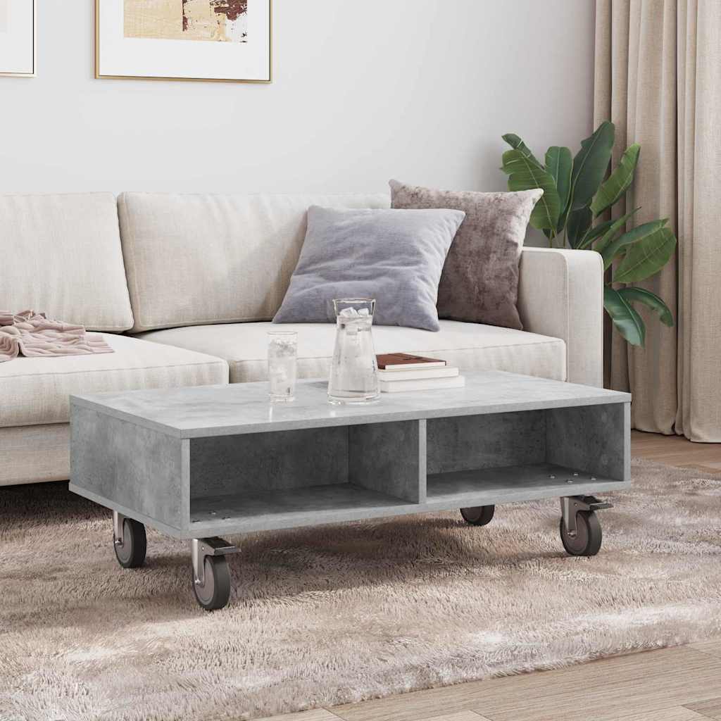 Table d'appoint avec roues Gris béton 90 x 50 x 30 cm - XIOS