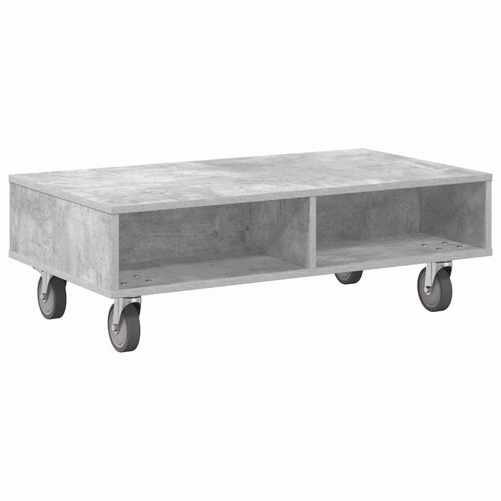 Table d'appoint avec roues Gris béton 90 x 50 x 30 cm - XIOS