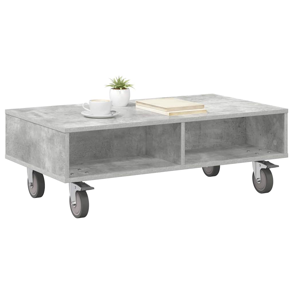 Table d'appoint avec roues Gris béton 90 x 50 x 30 cm - XIOS