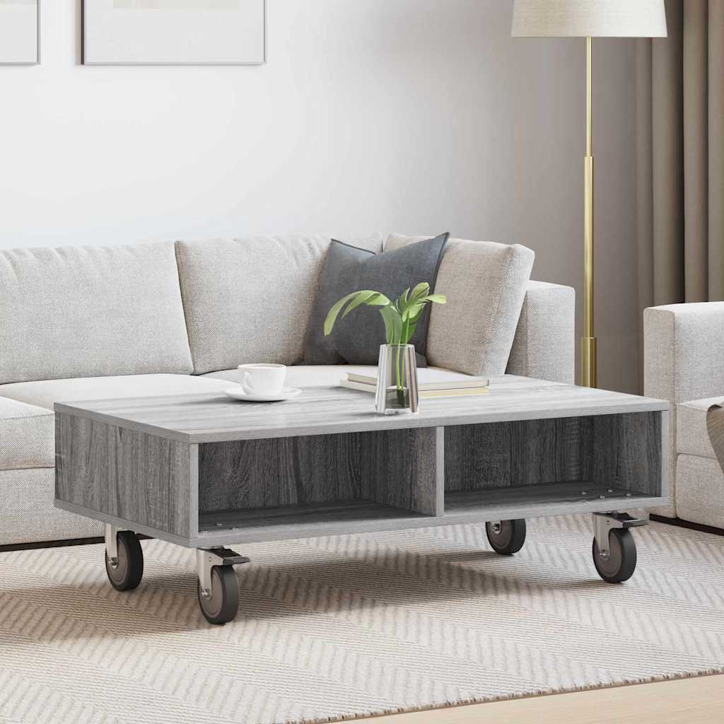 Table d'appoint avec roues Gris Sonoma 90 x 50 x 30 cm - XIOS