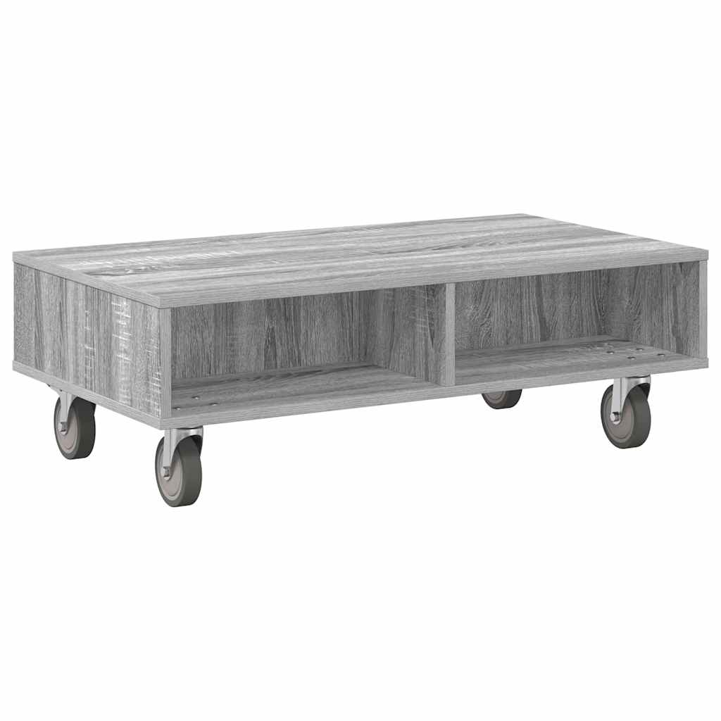 Table d'appoint avec roues Gris Sonoma 90 x 50 x 30 cm - XIOS