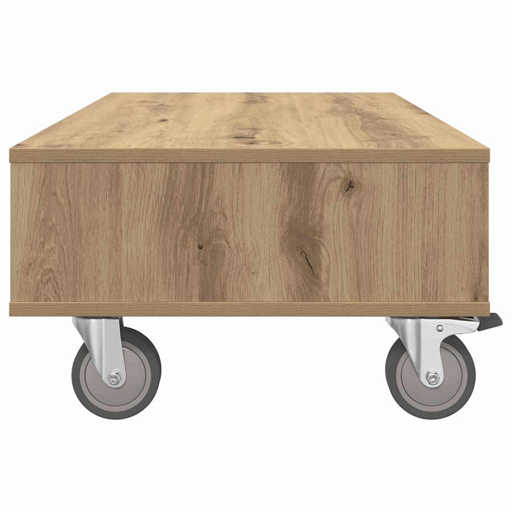 Table d'appoint avec roues Chêne artisanal 90 x 50 x 30 cm - XIOS