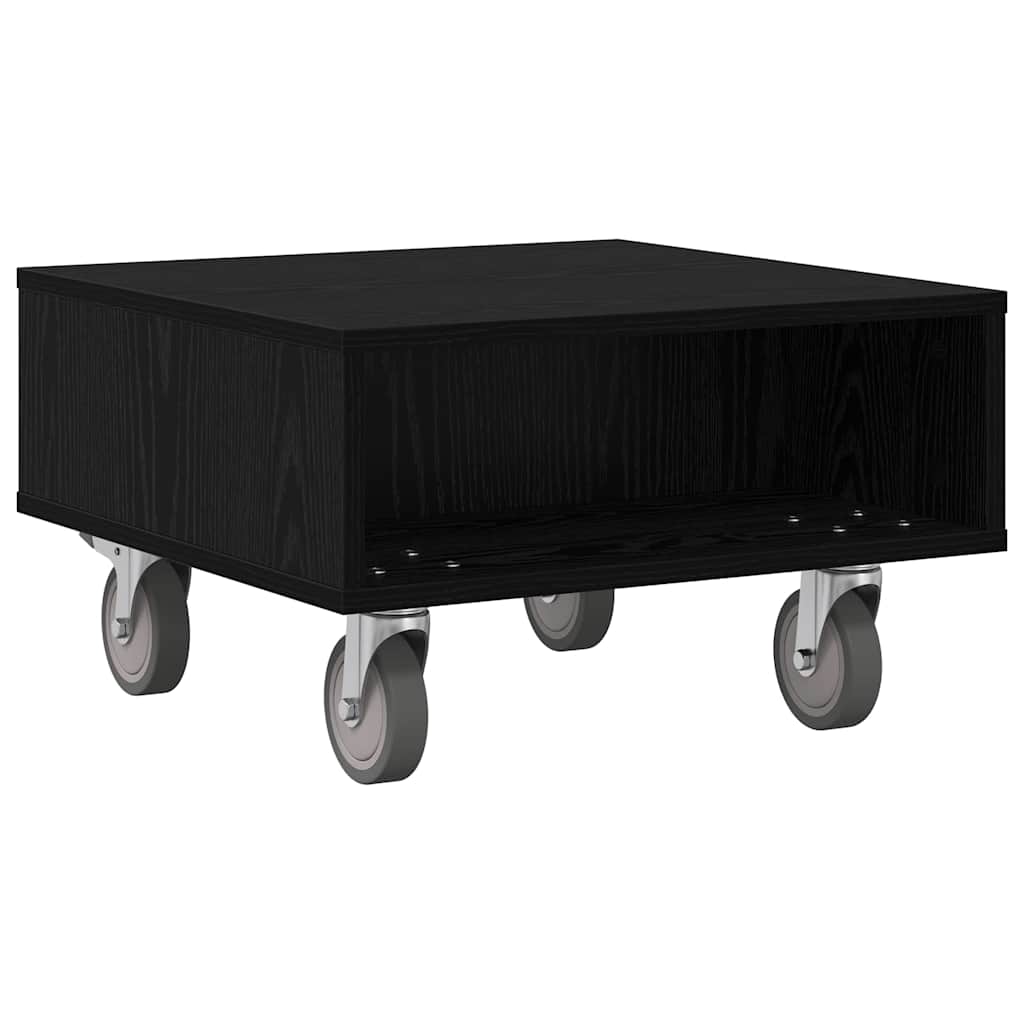 Table d'appoint avec roues Chêne noir 50,5 x 50 x 30 cm - XIOS