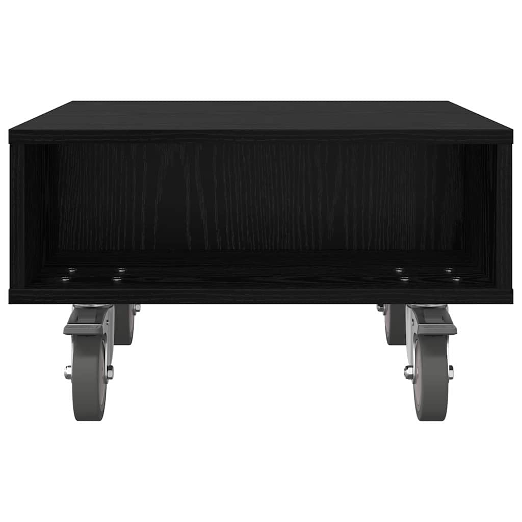 Table d'appoint avec roues Chêne noir 50 x 50 x 30 cm - XIOS