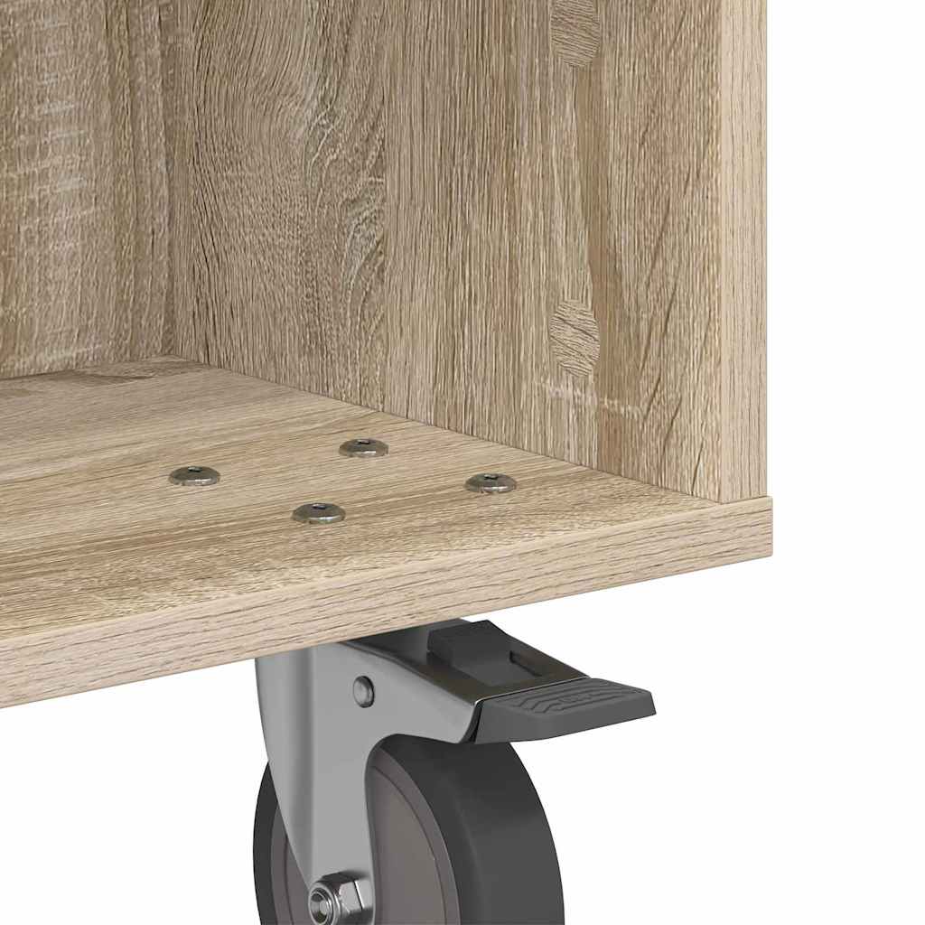 Table d'appoint avec roues Chêne Sonoma 50 x 50 x 30 cm - XIOS