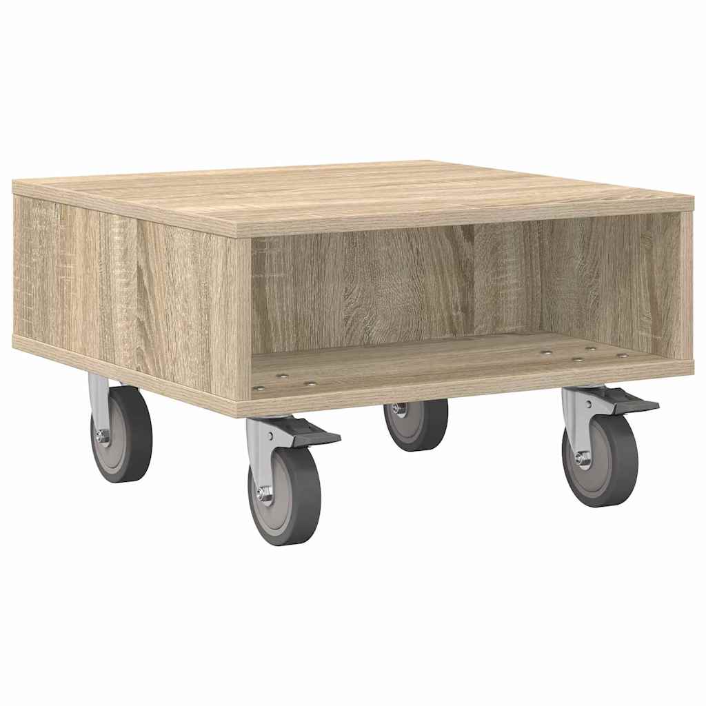 Table d'appoint avec roues Chêne Sonoma 50,5 x 50 x 30 cm - XIOS