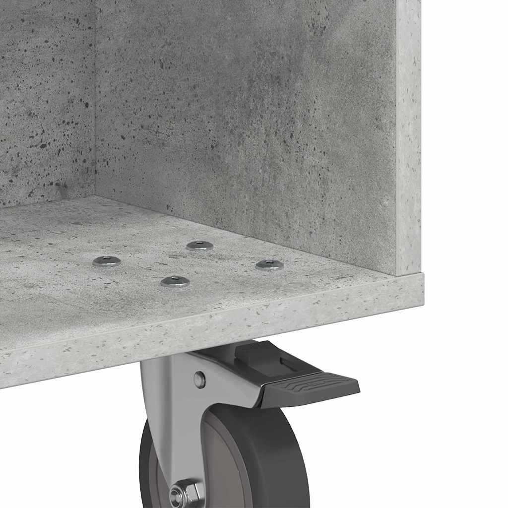 Table d'appoint avec roues Gris béton 50 x 50 x 30 cm - XIOS