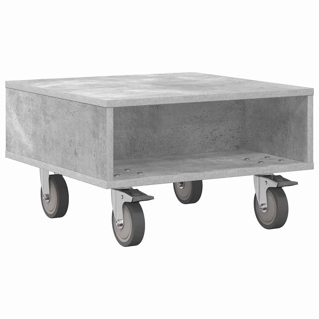 Table d'appoint avec roues Gris béton 50 x 50 x 30 cm - XIOS
