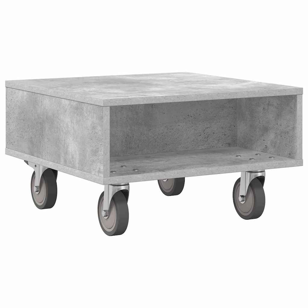Table d'appoint avec roues Gris béton 50 x 50 x 30 cm - XIOS