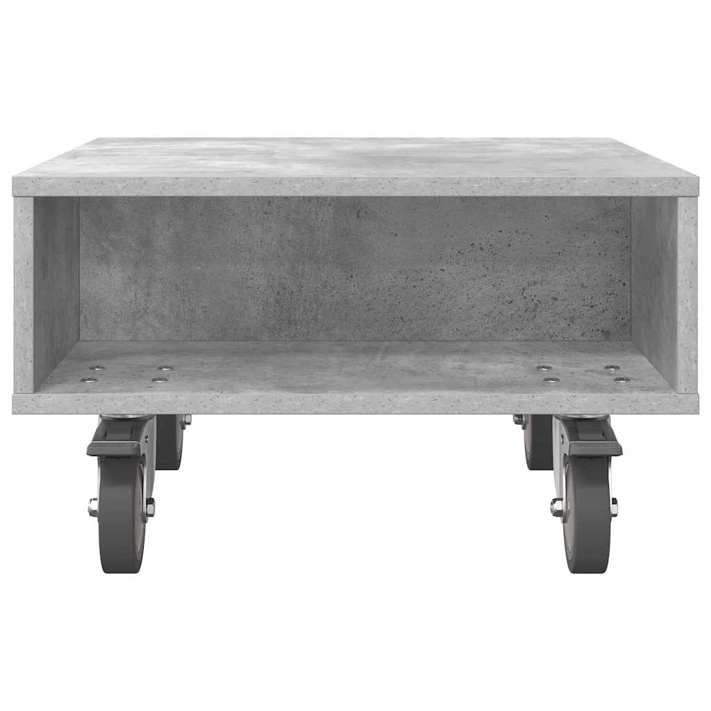 Table d'appoint avec roues Gris béton 50 x 50 x 30 cm - XIOS