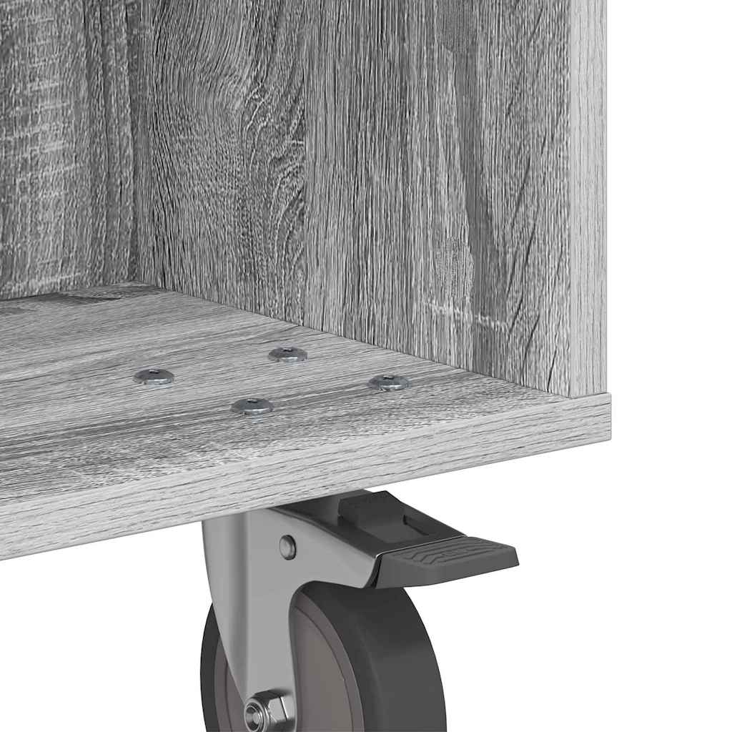 Table d'appoint avec roues Gris Sonoma 50,5 x 50 x 30 cm - XIOS