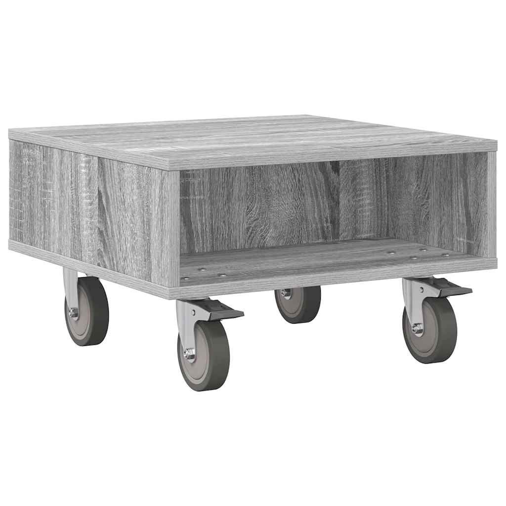 Table d'appoint avec roues Gris Sonoma 50,5 x 50 x 30 cm - XIOS
