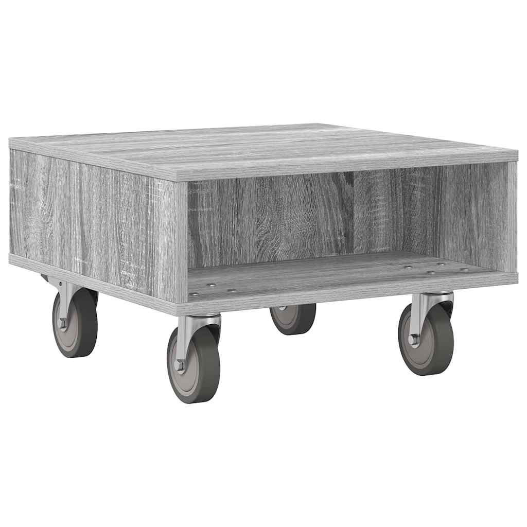 Table d'appoint avec roues Gris Sonoma 50,5 x 50 x 30 cm - XIOS