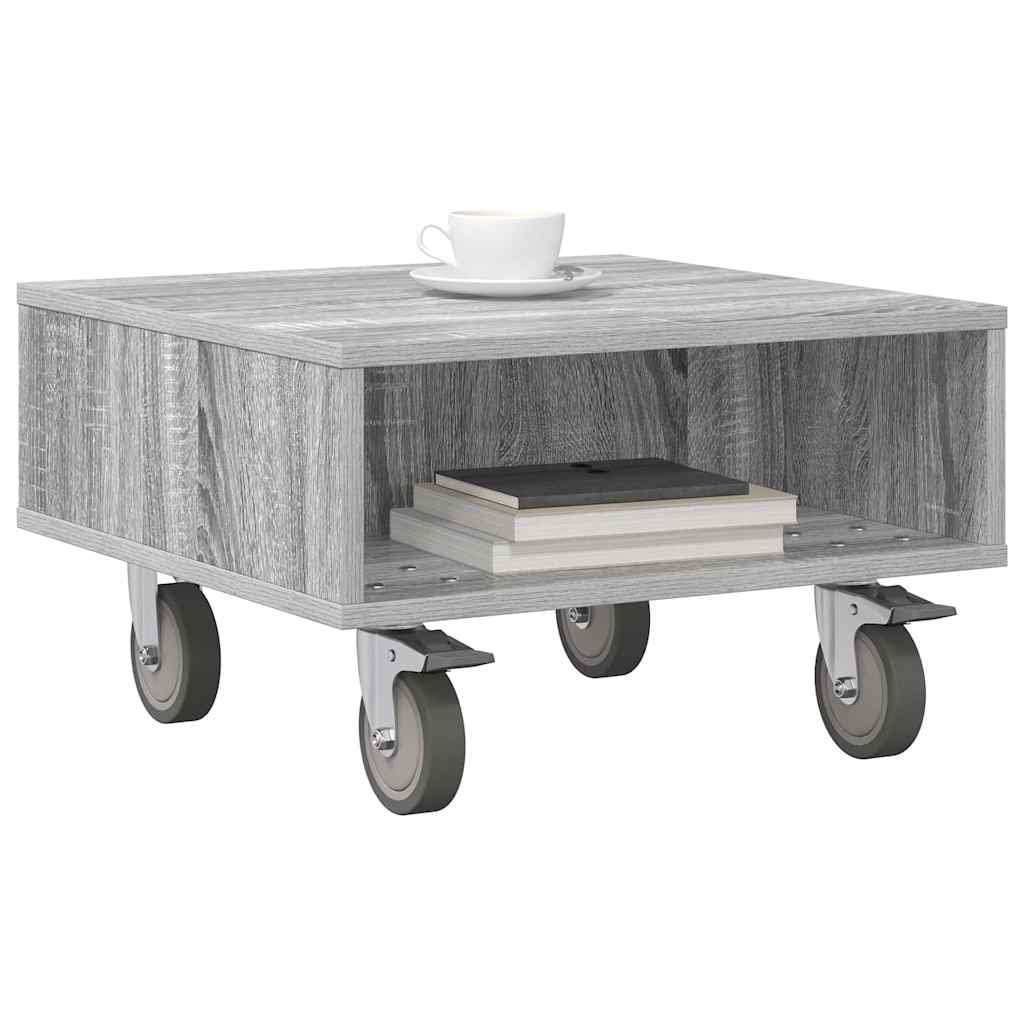 Table d'appoint avec roues Gris Sonoma 50,5 x 50 x 30 cm - XIOS