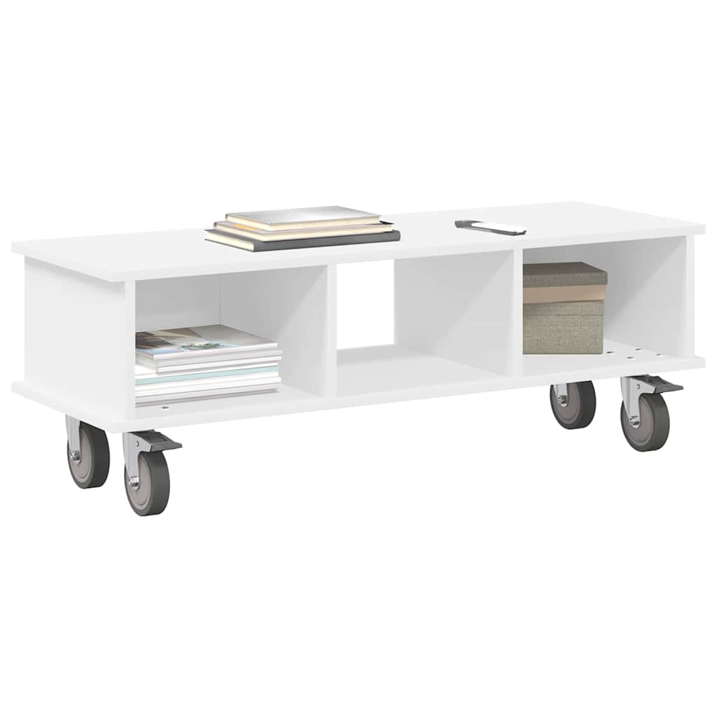 Meuble TV Blanc 100 x 35 x 35 cm Bois d'ingénierie - XIOS