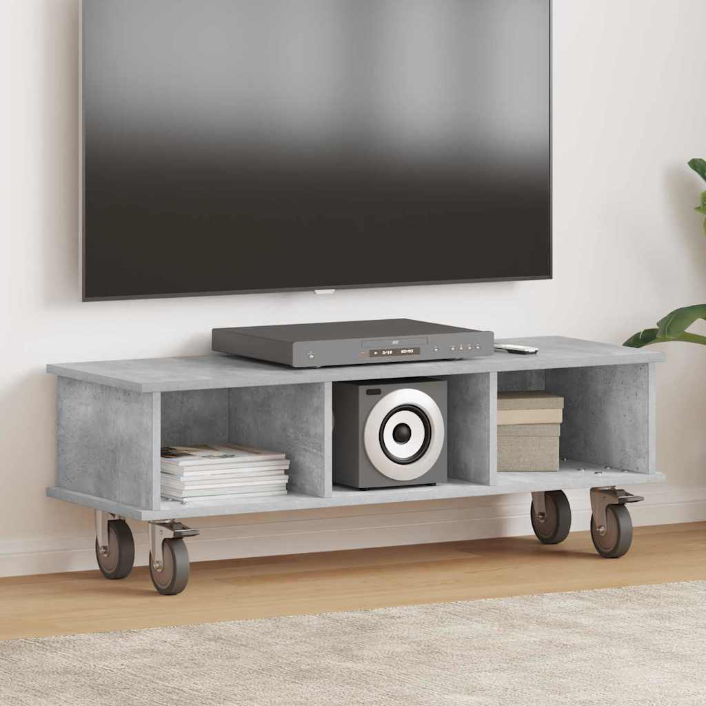 Meuble TV Gris béton 100 x 35 x 35 cm Bois d'ingénierie - XIOS