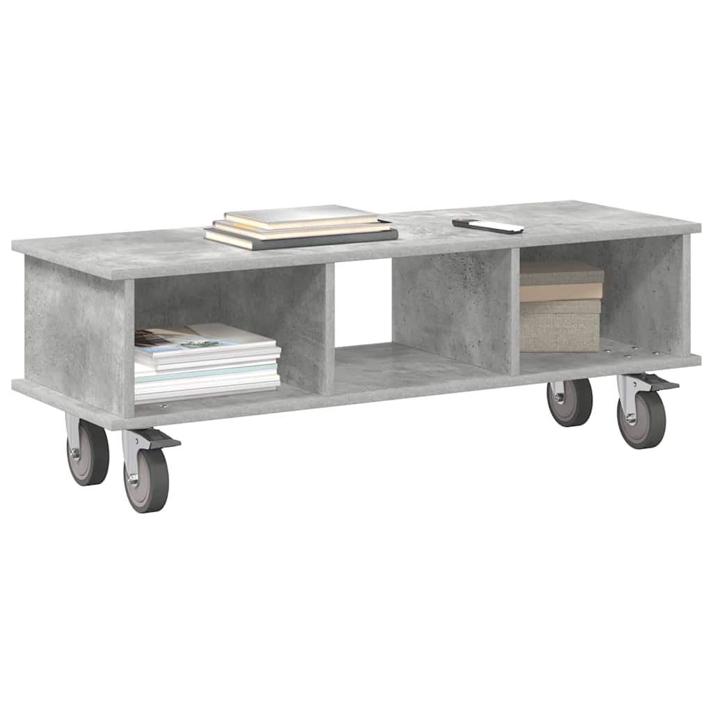 Meuble TV Gris béton 100 x 35 x 35 cm Bois d'ingénierie - XIOS