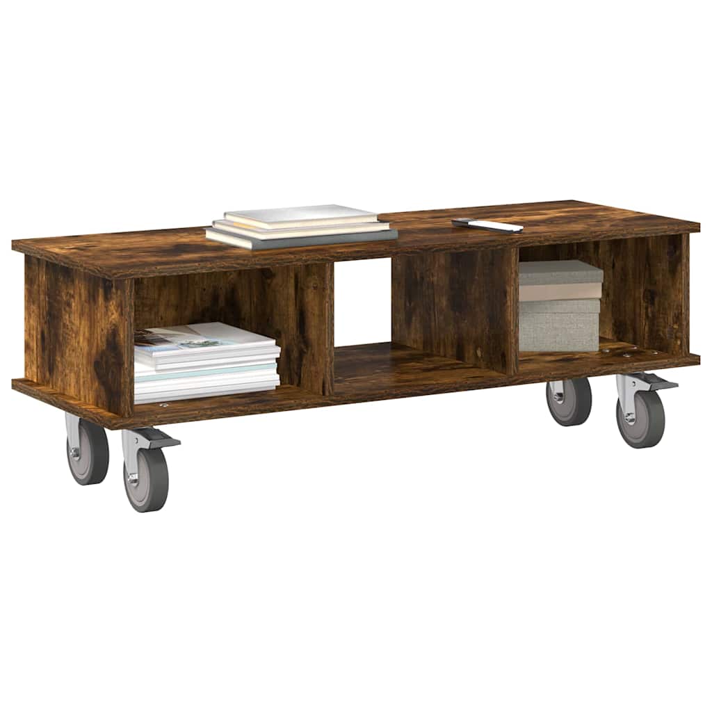 Meuble TV Chêne fumé 100 x 35 x 35 cm Bois d'ingénierie - XIOS