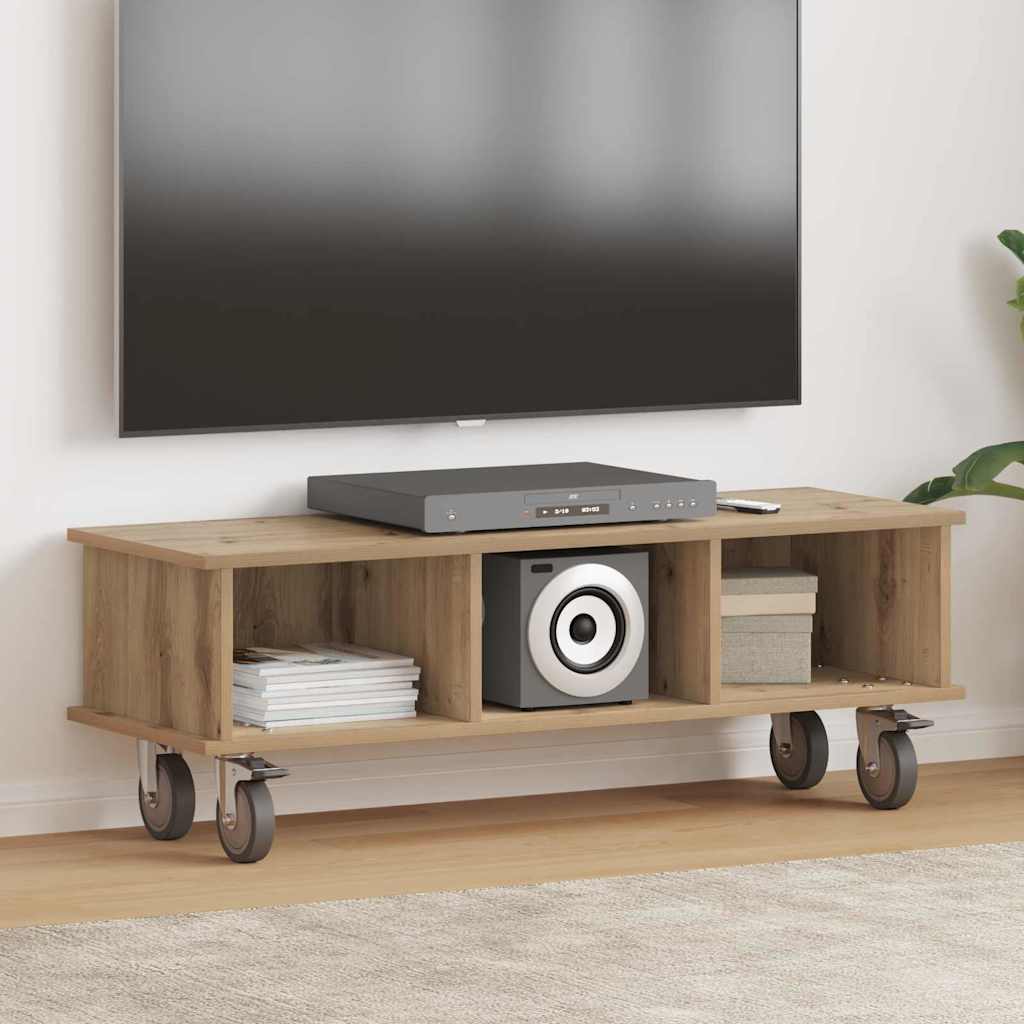 Meuble TV Chêne artisanal 100 x 35 x 35 cm Bois d'ingénierie - XIOS