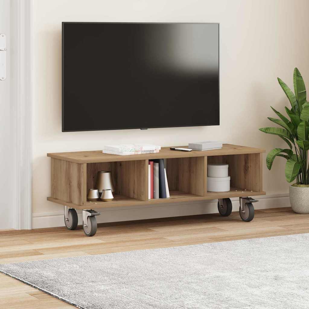 Meuble TV Chêne artisanal 100 x 35 x 35 cm Bois d'ingénierie - XIOS