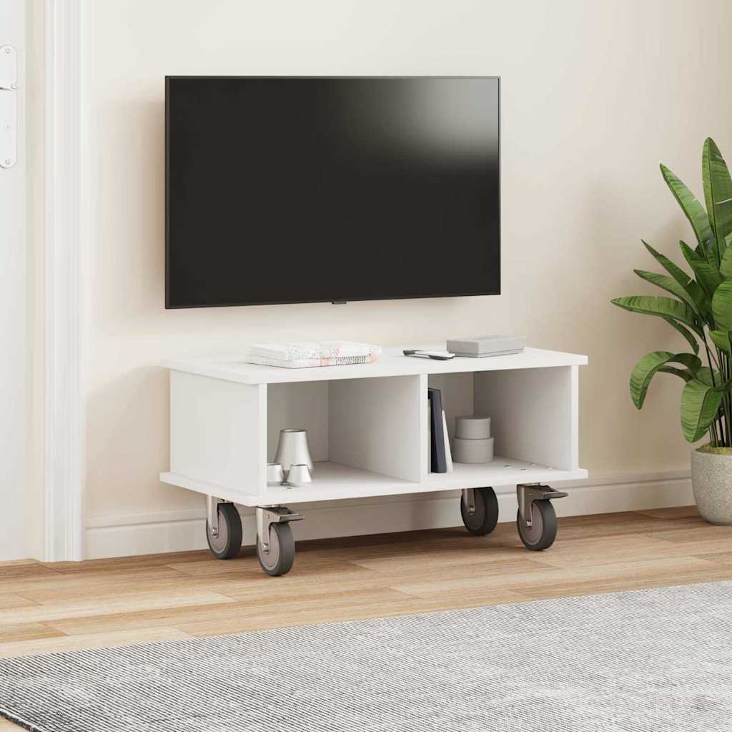 Meuble TV 68,5 x 35 x 35 cm Blanc Bois d'ingénierie - XIOS