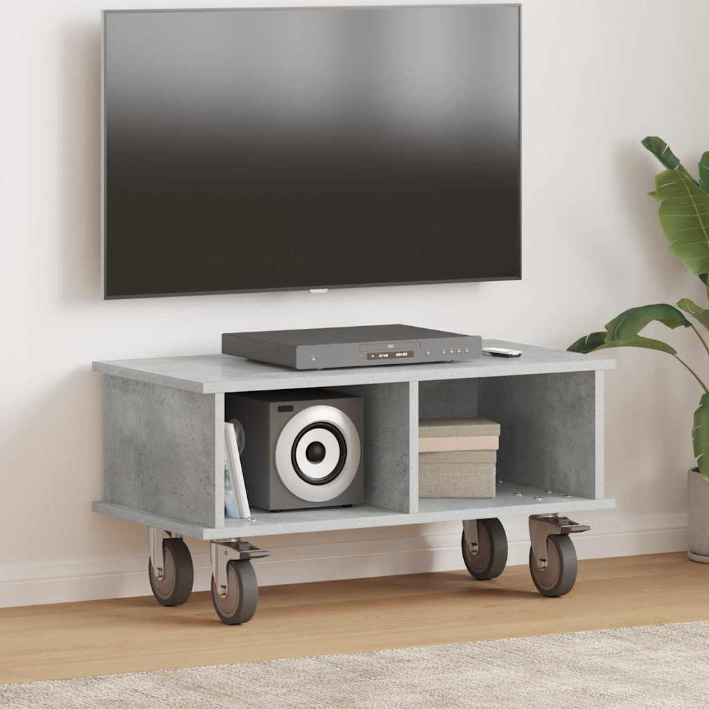 Meuble TV Gris béton 68,5 x 35 x 35 cm Bois d'ingénierie - XIOS