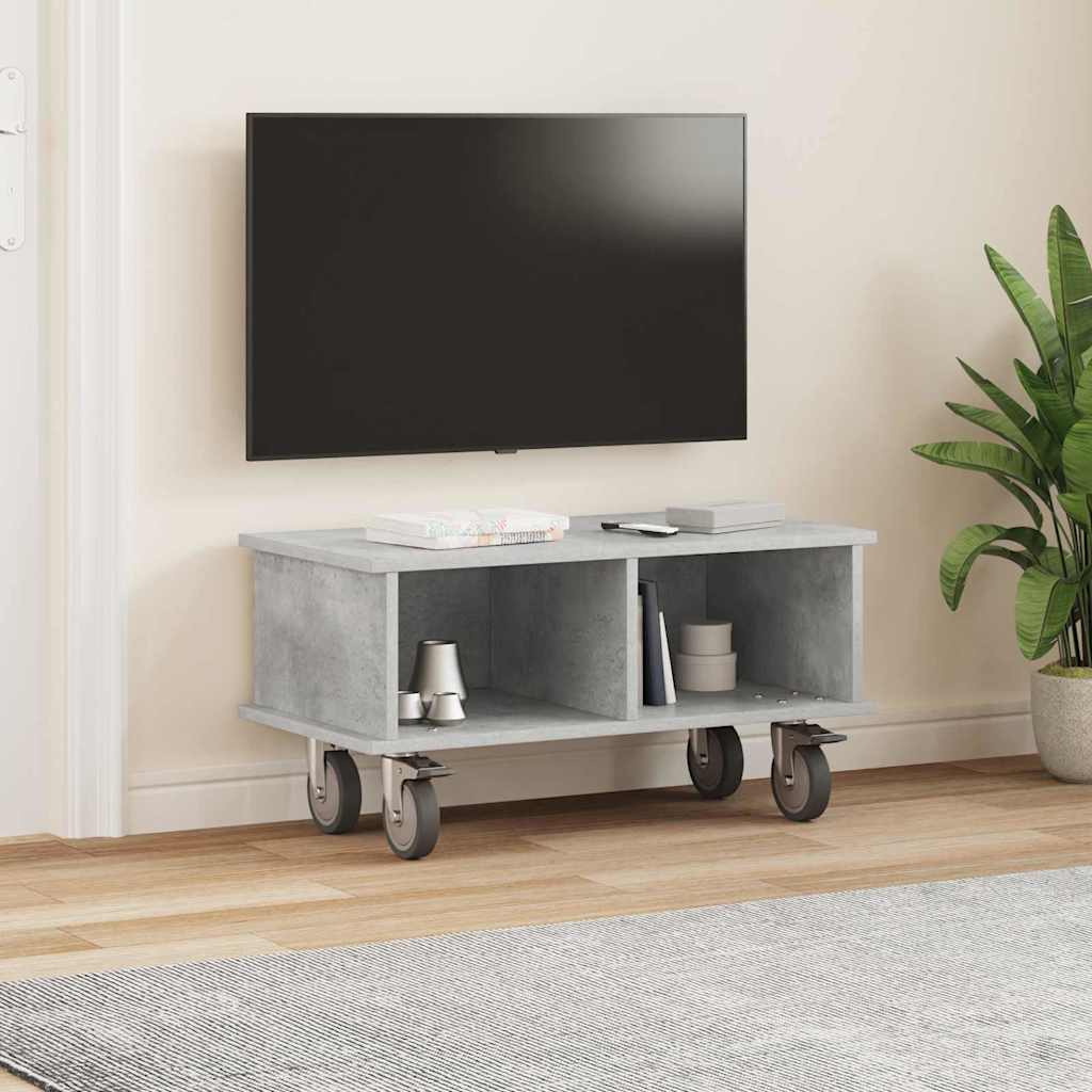 Meuble TV Gris béton 68,5 x 35 x 35 cm Bois d'ingénierie - XIOS