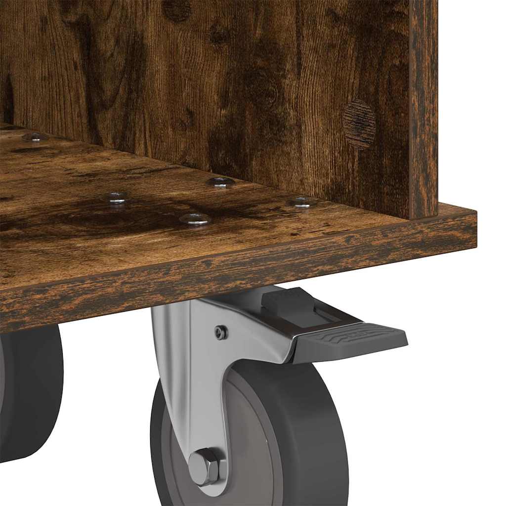 Meuble TV Chêne fumé 68,5 x 35 x 35 cm Bois d'ingénierie - XIOS