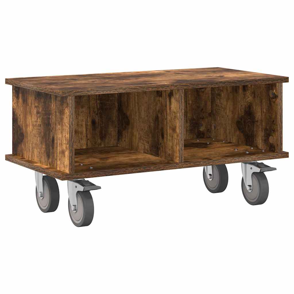 Meuble TV Chêne fumé 68,5 x 35 x 35 cm Bois d'ingénierie - XIOS