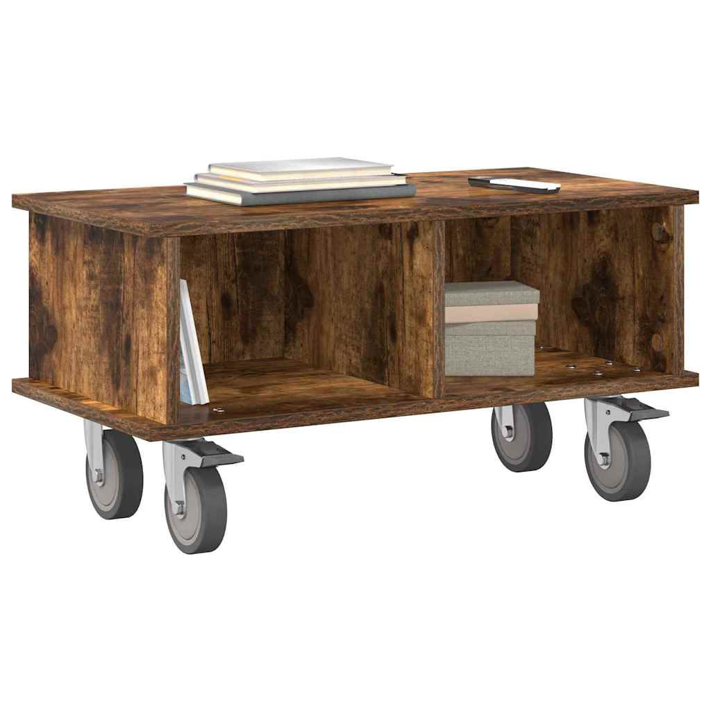 Meuble TV Chêne fumé 68,5 x 35 x 35 cm Bois d'ingénierie - XIOS